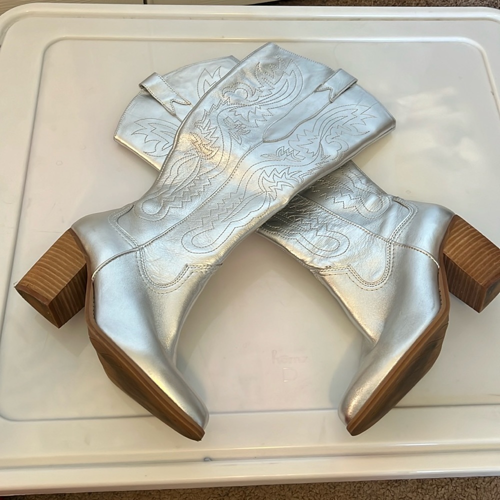 GB Metallic Western Tall Cowboy Boots